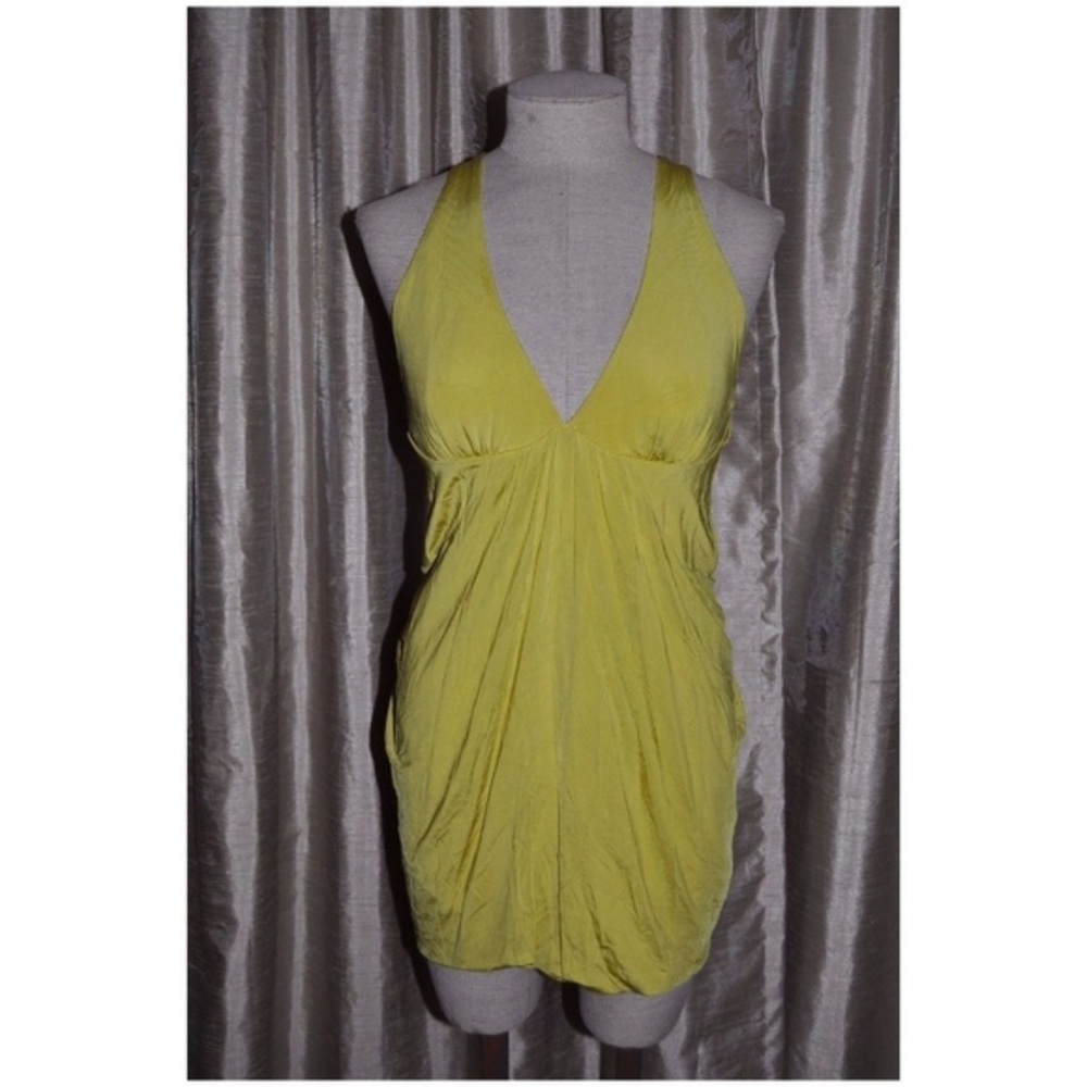 MARCIANO Yellow Pea Mini Cocktail Dress sz S NEW - Picture 5 of 9